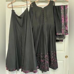 Black Plazzo Suit set